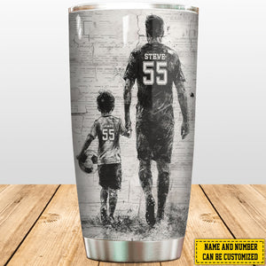 Behind Every Soccer Player-Personalized Soccer Dad Boy/Girl Stainless Steel Tumbler-Father's Day Gift For Soccer Lovers