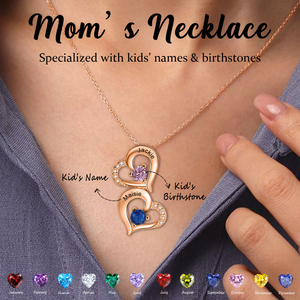 Personalized Heart Birthstone Necklace, Mother's Day Gift