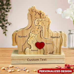 Personalized Wooden horse Family Puzzle