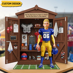 Personal Football Locker - Personalized Acrylic Plaque, Gifts For Football Lovers