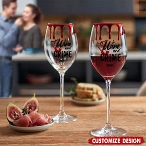 True Crime & Wine - Personalized True Crime Wine Glass,Goblet