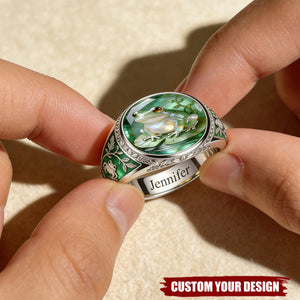 Just A Girl Who Loves Frog - Personalized Frog Signet Ring