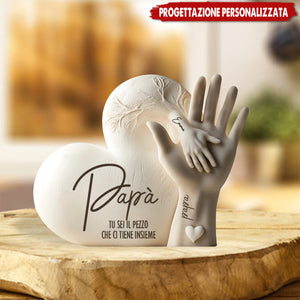 Papà, sei il pezzo che ci tiene uniti - Targa acrilica personalizzata, regalo per la festa del papà