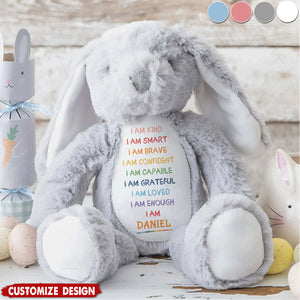 I'm Kind Smart Loved - Personalized Stuffed Bunny