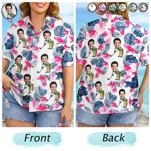 Custom Photo Golf Lovers Funny Art - Personalized Hawaiian Shirt