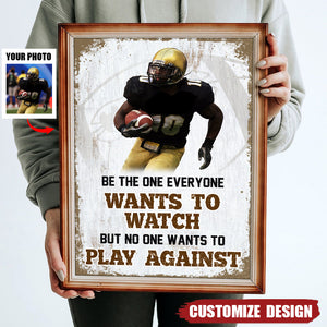 Personalized America Football Player Photo Poster - Gifts For Football Players