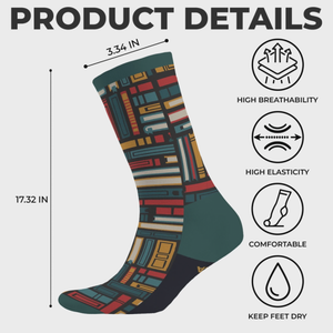Custom Crew Socks - Personalized Bookish Gifts For Book Lovers, Bookworms, Readers - Keeping Up With My Reading Game