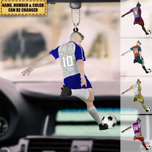 Personalized Name, Number & Appearance - Acrylic Christmas / Car Oranment - Gift for Soccer Lovers