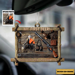 Personalized Hunting Photo Acrylic Car / Christmas Ornament - Gift For Hunting Lover