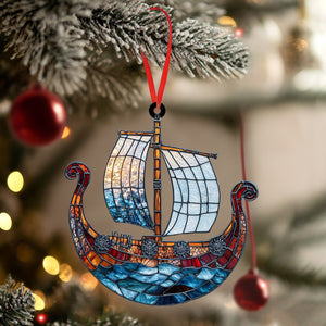Viking Ship Acrylic Suncatcher Ornament,Christmas Ornament