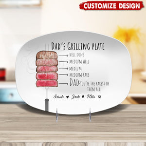 Grilling Plate for Dad Personalized Platter - Father's Day, Gift For Dad, Grandpa