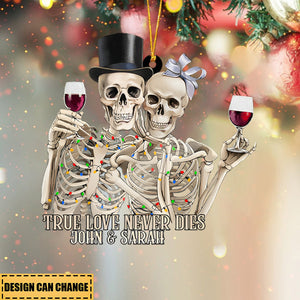 Skeleton Couple True Love Never Dies Personalized Acrylic Ornament