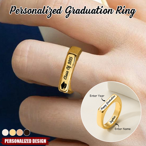 Horizontal Bar Ring-Personalized Graduation Ring