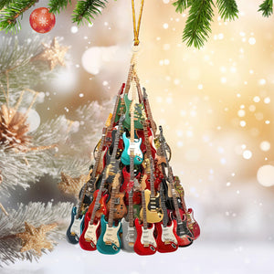 Electric Guitar Christmas Tree Ornament - Gift For Guitar Lovers