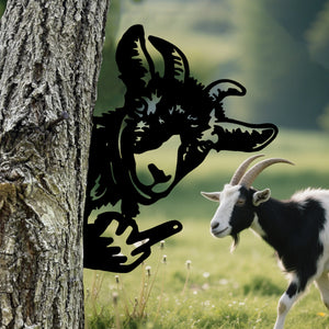 Goat Middle Finger Metal Decoration - Versatile Mountable Wall Art