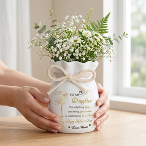 Personalized Flower Vase With Ribbon - Personalized Mother's Day Birthday Gifts For Daughter - You Carry Love So Beautifully