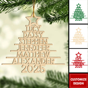 2025 New Release Personalized Family Name Wood Ornament
