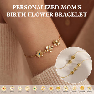 Personalized Birthflower Bracelet-Mother's Gift for Her