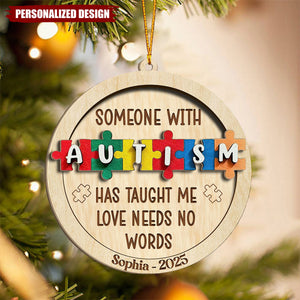 Personalized Autism Awareness Christmas Ornament