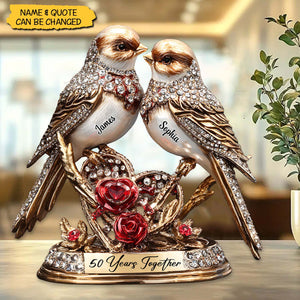 Lovebirds Couple Anniversary 50 Years Together - Personalized Acrylic Plaque