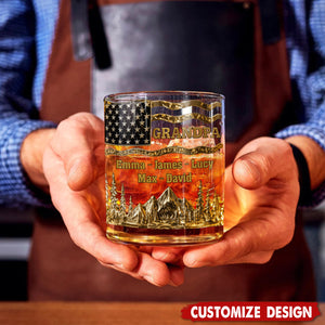 Cool Grandpas Drink Whiskey - Personalized Grandpa Whiskey Glass