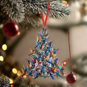 Hummingbird Christmas Tree Ornament, Colorful Acrylic Bird Ornament