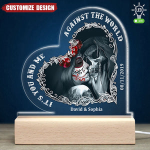 It's You And Me - Personalized Heart Shaped Acrylic Plaque/LED Light