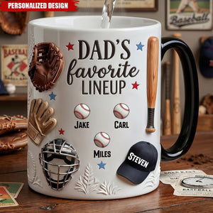 Personalized Baseball Dad Magic Coffee Mug-Gifts For Dad