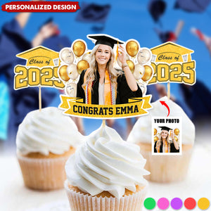 Personalized Face Graduation Cupcake Toppers