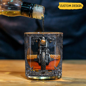 Biker Whiskey - Personalized Biker Whiskey Glass