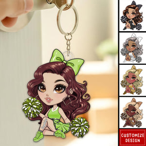 Cheerleader Cartoon Sports Girl-Personalized Keychain