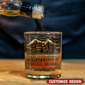 Congrat On Being My Brother - Personalized Sibling Whiskey Glass