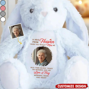 When You Miss Me, I’m Near - Memorial Personalized Photo Easter Bunny Plush - Sympathy Gift For Family Members