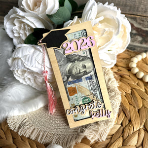 Personalized Graduation Money Holder - Graduation Gift with Tassel
