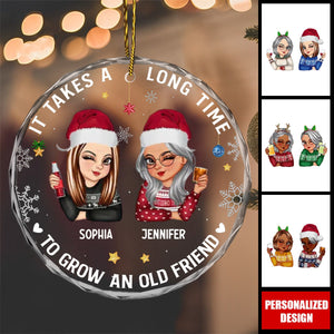 It Takes A Long Time To Grow An Old Friend Christmas - 2024 New Release Personalized Circle Ornament