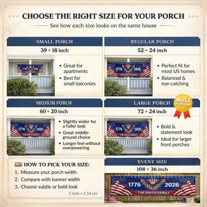 Personalized America 250th Anniversary Outdoor Banner - Gifts For Mom, Dad, Brother, Sister, Kids - Together We Shine Bright