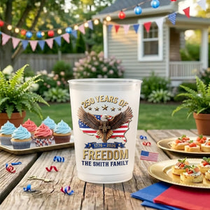Custom Party Cups - Personalized America 250th Anniversary Gifts For Mom, Dad, Brother, Sister, Kids - Born To Stand Strong