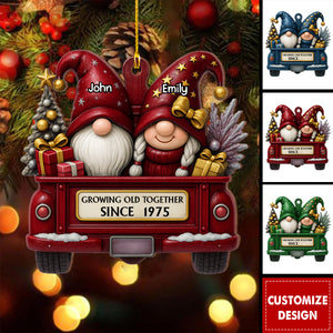 Growing Old Together-Personalized Wood Ornament-Gift for Couples and Parents