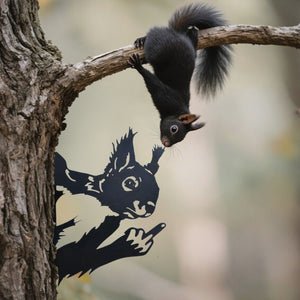 Peeping middle finger squirrel metal sign - Versatile Mountable Wall Art