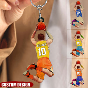 Personalized Name, Number & Appearance - Acrylic Keychain-Gift for Basketball Lovers