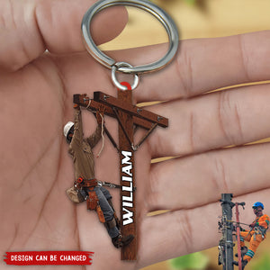 Personalized Lineman Keychain, Gift For Lineman