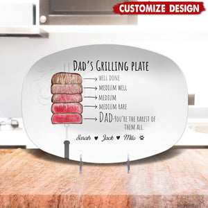 Grilling Plate for Dad Personalized Platter - Father's Day, Gift For Dad, Grandpa