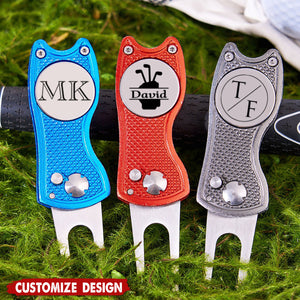Personalized Golf Divot Tool With Ball Marker,Retractable Divot Tool - Birthday,Father's Day Gift For Golfer