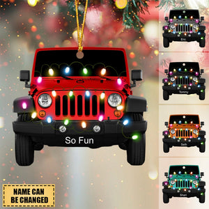 Personalized Wrangler Off-Road Car Acrylic Christmas Ornament