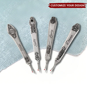 Personalised Vintage Flora Pattern Name Seam Ripper Tools for Sewing Crafting Thread Removing