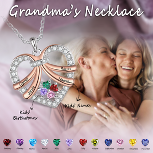 Mom You Are The World - Personalized Heart Birthstone Necklace, Mother's Day Gift