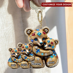 Mommy, My Safe Place - Family Personalized Shaped Acrylic Keychain - Mother's Day, Gift For Mom, Grandma