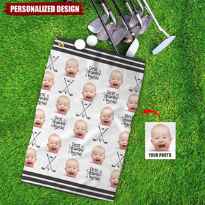 Personalized Golf Towel With Photo-Father's Day Golf Gift