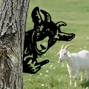 Goat Middle Finger Metal Decoration - Versatile Mountable Wall Art