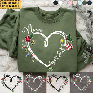 2024 New Release Nana Heart Christmas And Grandkids Sweatshir